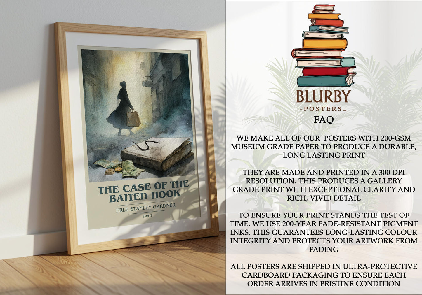 The Case Of The Baited Hook by Erle Stanley Gardner | Book Poster | Literary Art Gift For Book Lover | Novel Inspired Wall Art