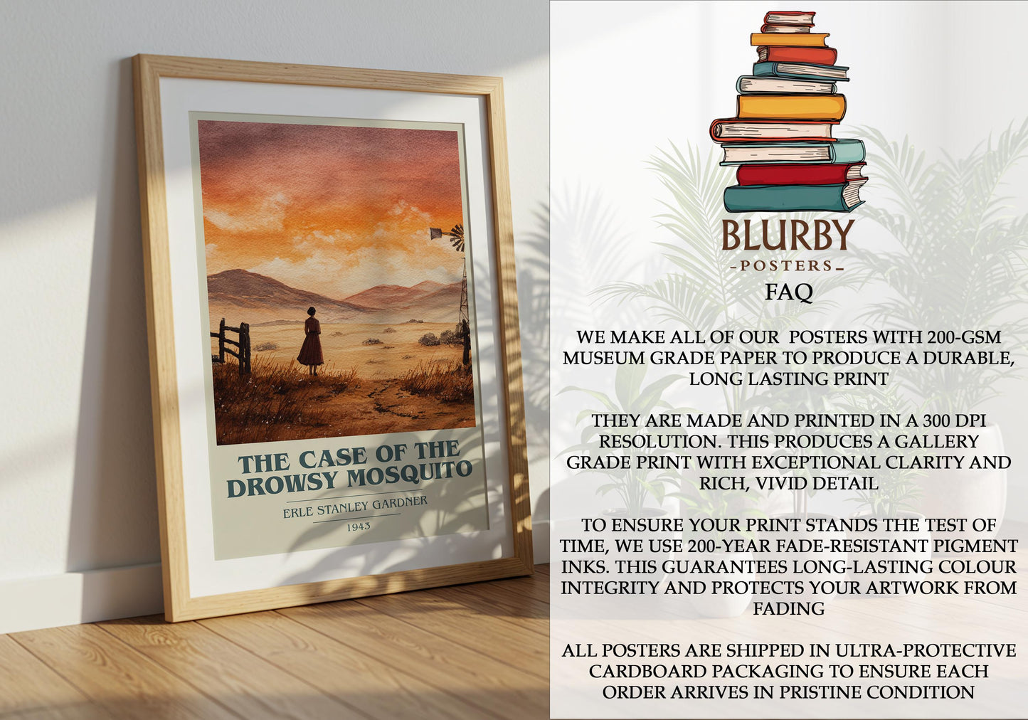 The Case Of The Drowsy Mosquito by Erle Stanley Gardner | Book Poster | Literary Art Gift For Book Lover | Novel Inspired Wall Art