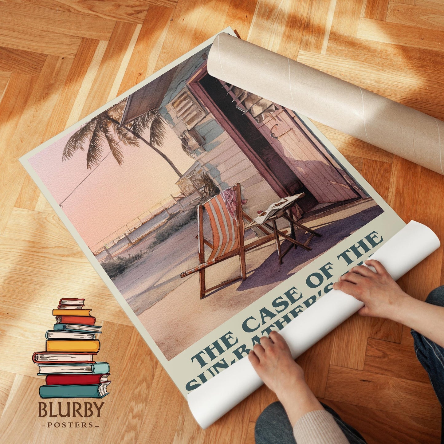The Case of the Sun Bather's Diary book poster packaging – museum-quality print rolled in protective tube