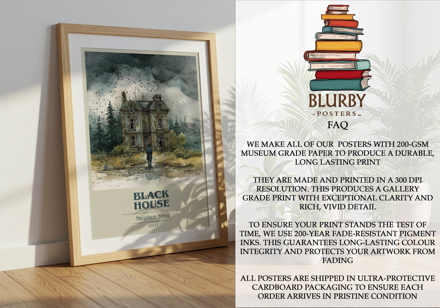 Black House by Stephen King | Book Poster | Literary Art Gift For Book Lover | Novel Inspired Wall Art | Free Delivery
