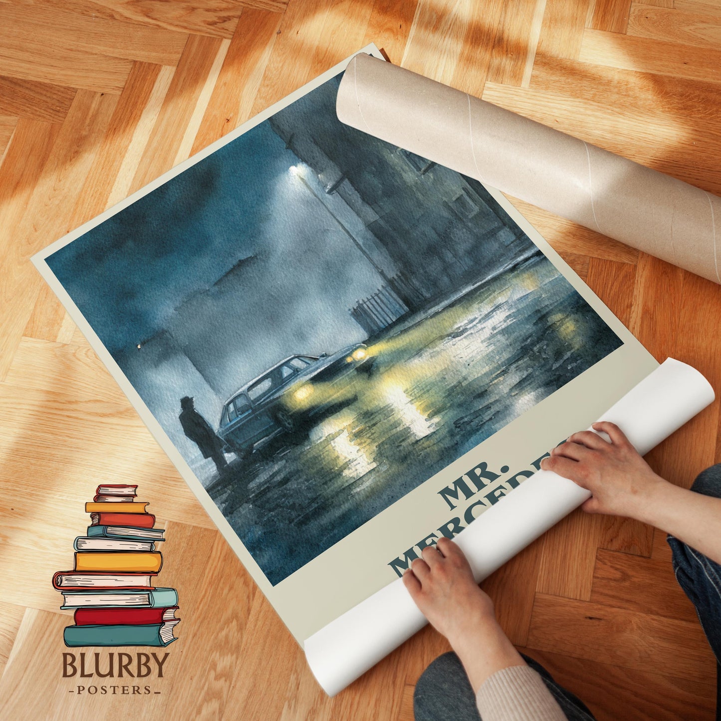 Mr. Mercedes book poster packaging – museum-quality print rolled in protective tube