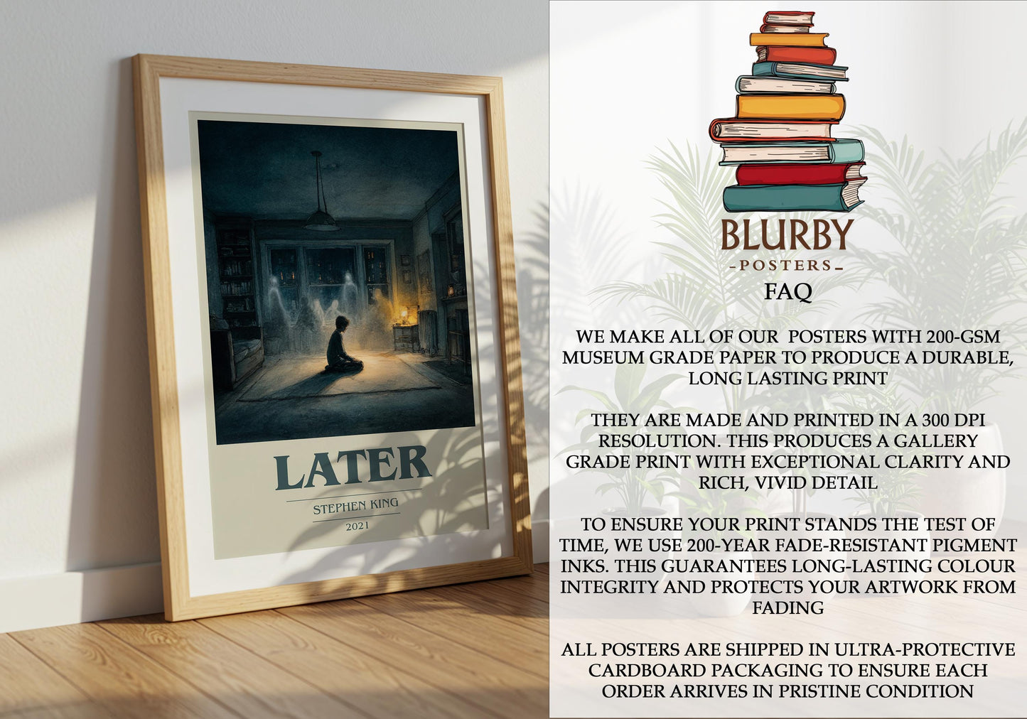 Later by Stephen King | Book Poster | Literary Art Gift For Book Lover | Novel Inspired Wall Art | Free Delivery