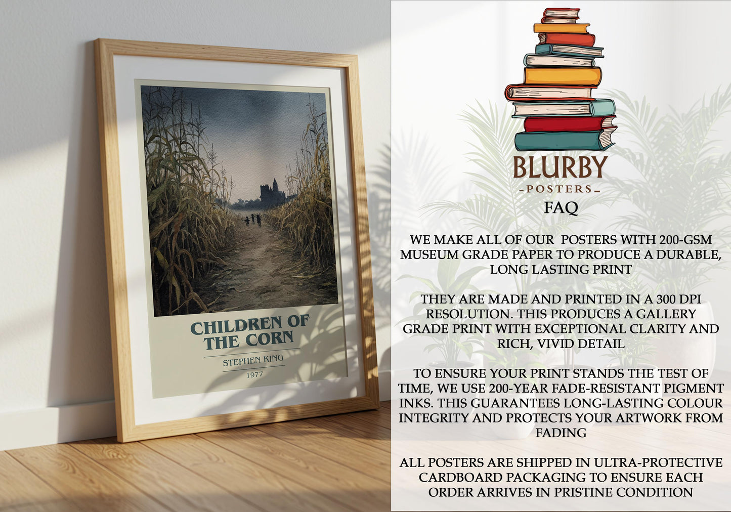 Children of the Corn by Stephen King | Book Poster | Literary Art Gift For Book Lover | Novel Inspired Wall Art | Free Delivery