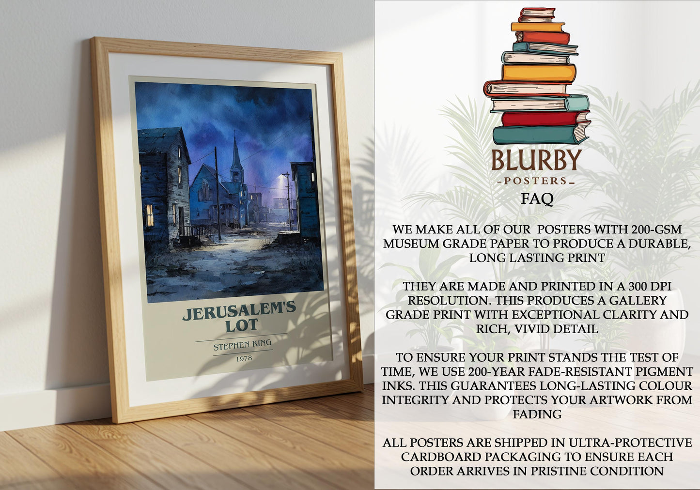 Jerusalem's Lot by Stephen King | Book Poster | Literary Art Gift For Book Lover | Novel Inspired Wall Art | Free Delivery