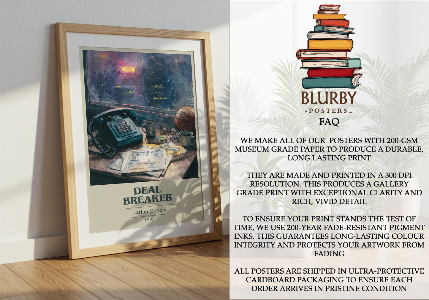 Deal Breaker by Harlan Coben | Book Poster | Literary Art Gift For Book Lover | Novel Inspired Wall Art | Free Delivery