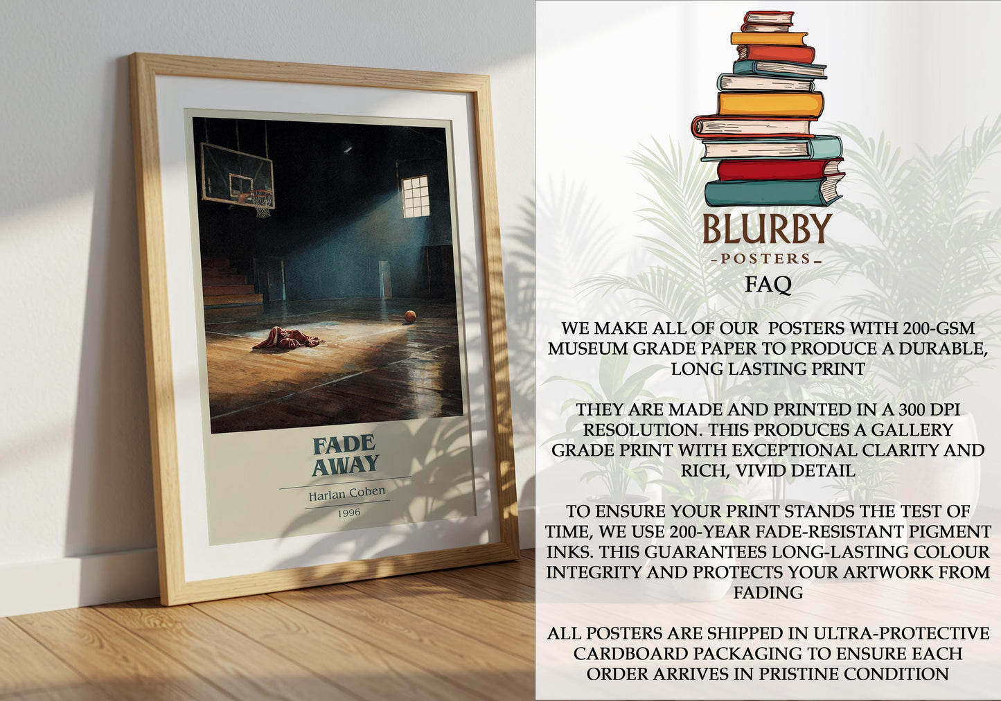 Fade Away by Harlan Coben | Book Poster | Literary Art Gift For Book Lover | Novel Inspired Wall Art | Free Delivery