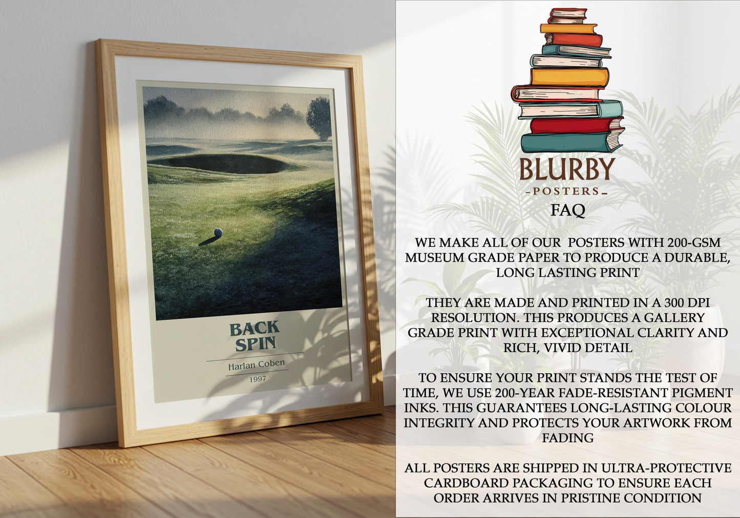 Back Spin by Harlan Coben | Book Poster | Literary Art Gift For Book Lover | Novel Inspired Wall Art | Free Delivery