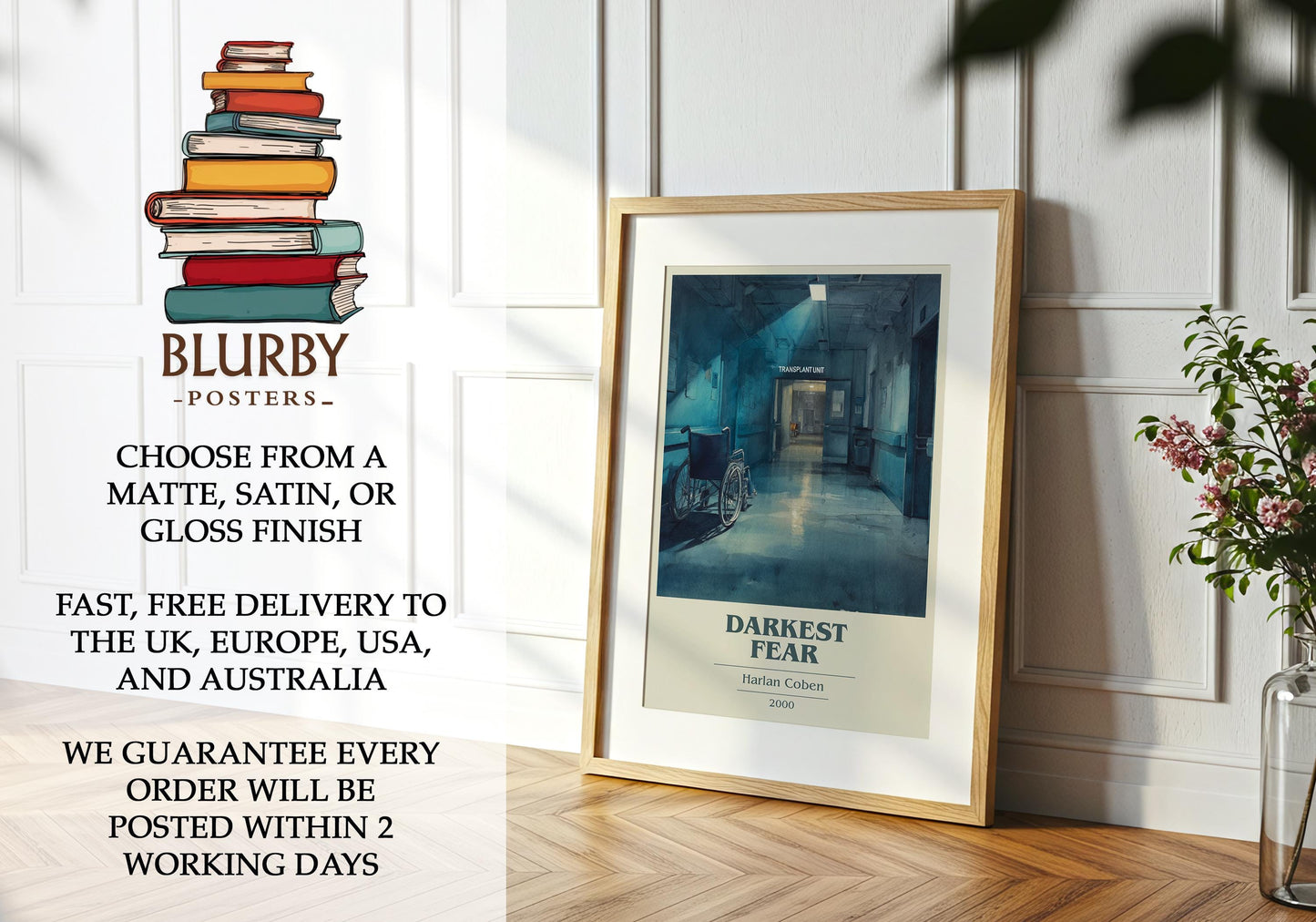 Darkest Fear book poster packaging – museum-quality print rolled in protective tube