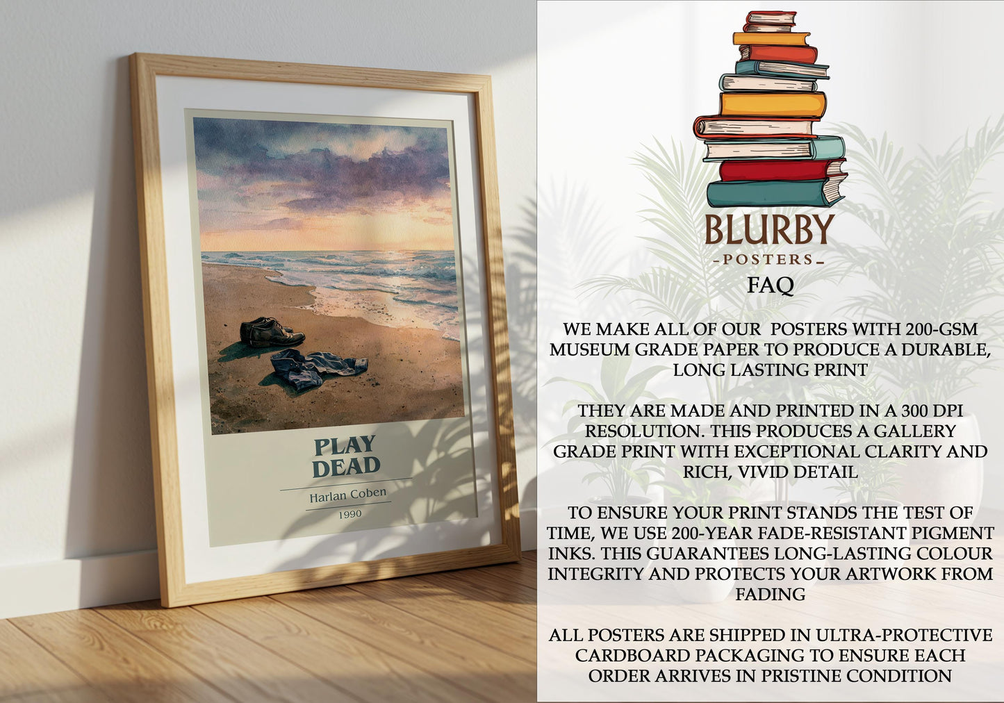 Play Dead by Harlan Coben | Book Poster | Literary Art Gift For Book Lover | Novel Inspired Wall Art | Free Delivery