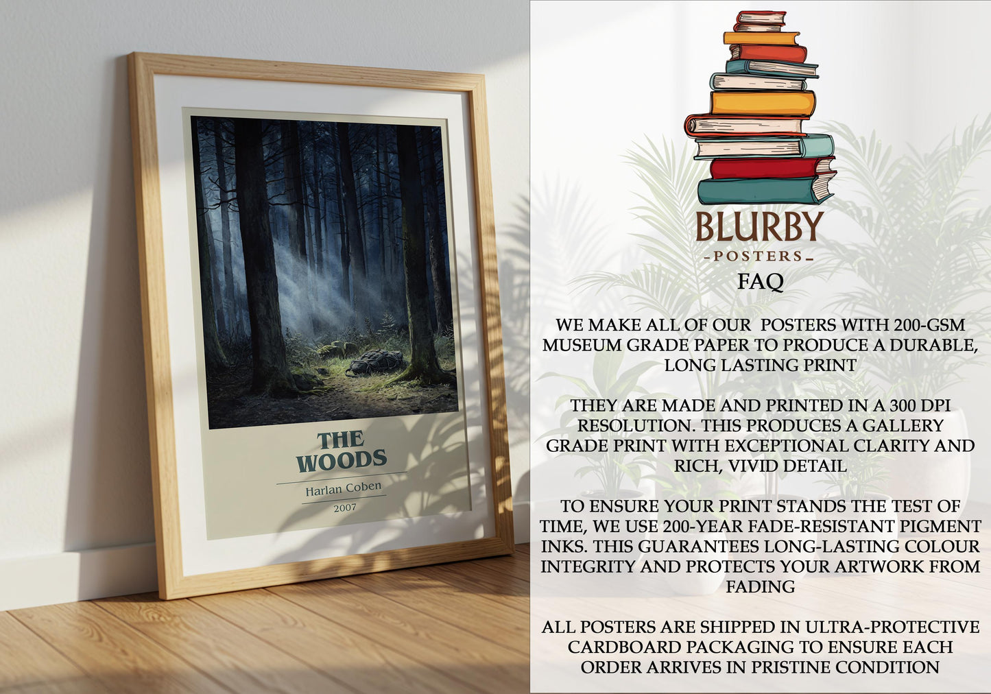 The Woods by Harlan Coben | Book Poster | Literary Art Gift For Book Lover | Novel Inspired Wall Art | Free Delivery