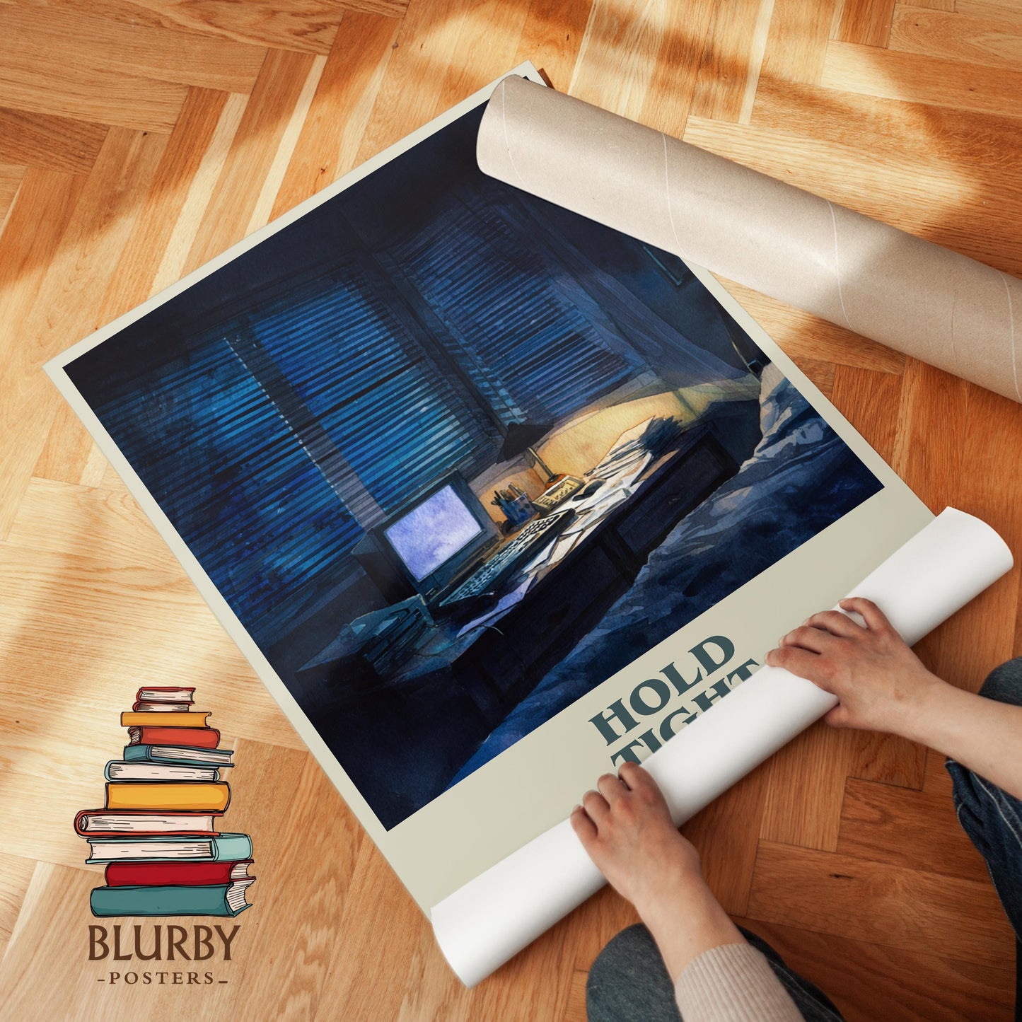Hold Tight book cover poster paired in gallery wall – literary art prints