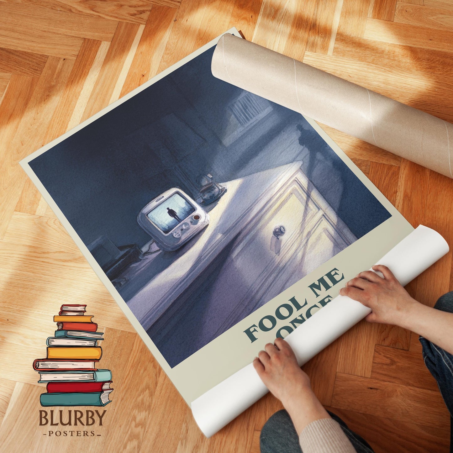 Fool Me Once book cover poster paired in gallery wall – literary art prints