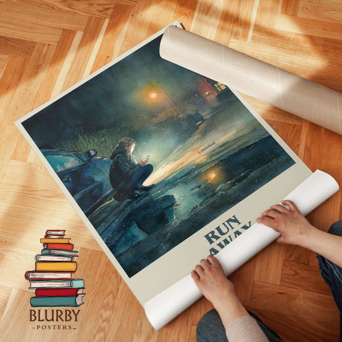 Run Away book cover poster paired in gallery wall – literary art prints