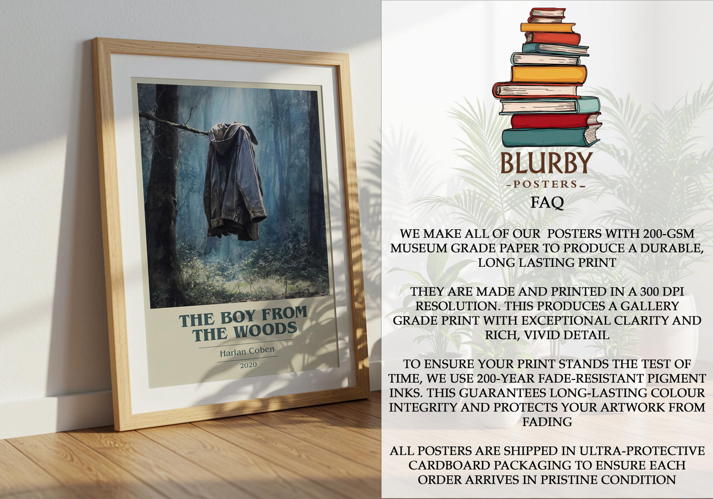 The Boy From The Woods by Harlan Coben | Book Poster | Literary Art Gift For Book Lover | Novel Inspired Wall Art | Free Delivery