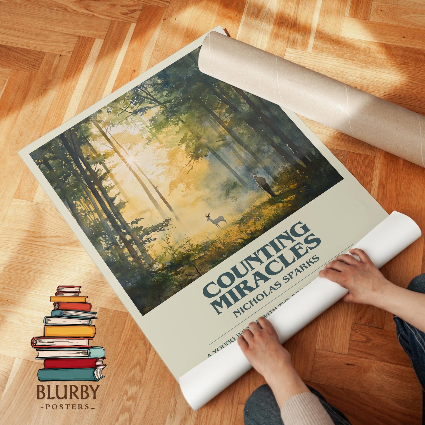 Counting Miracles book poster packaging – museum-quality print rolled in protective tube