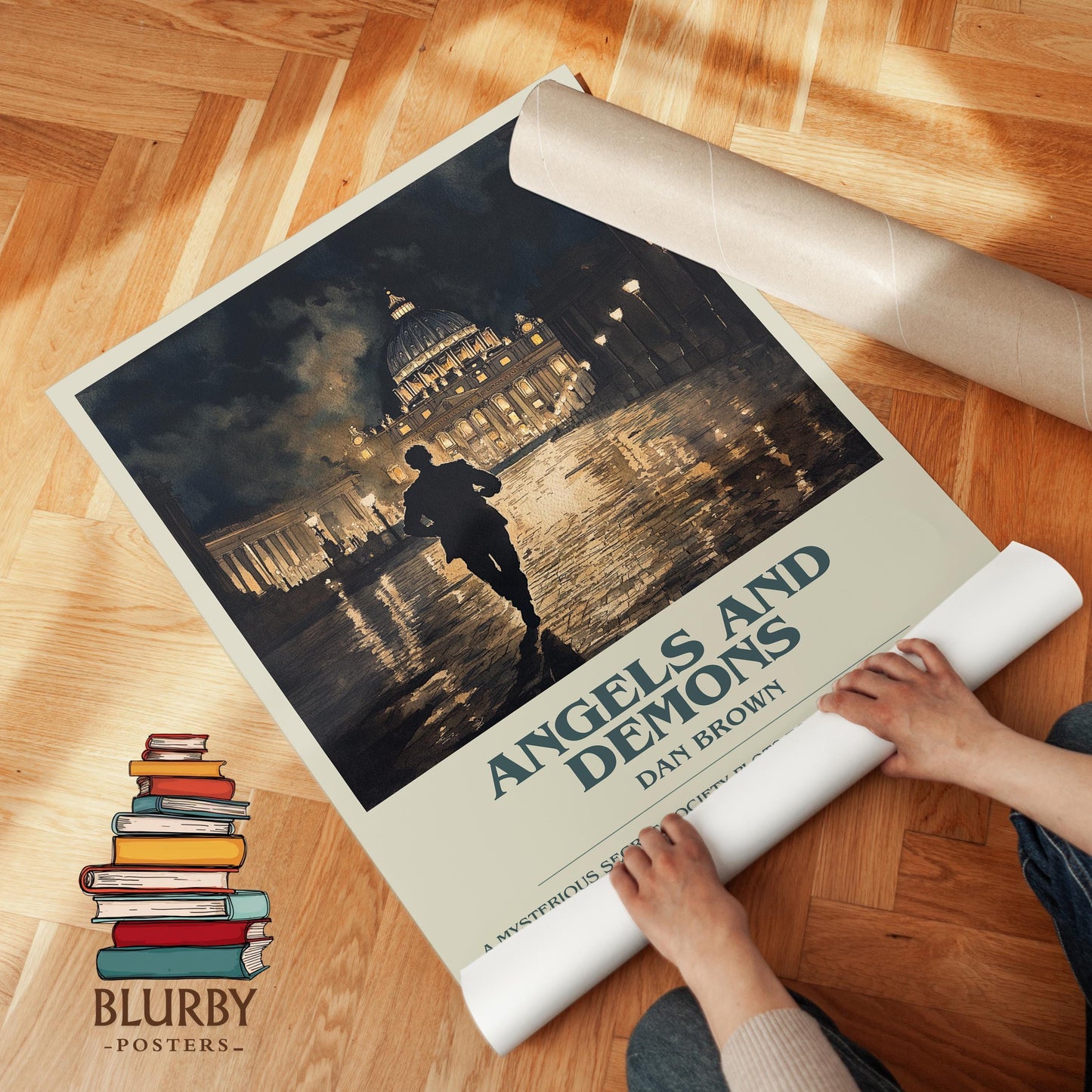 Angels And Demons book poster packaging – museum-quality print rolled in protective tube