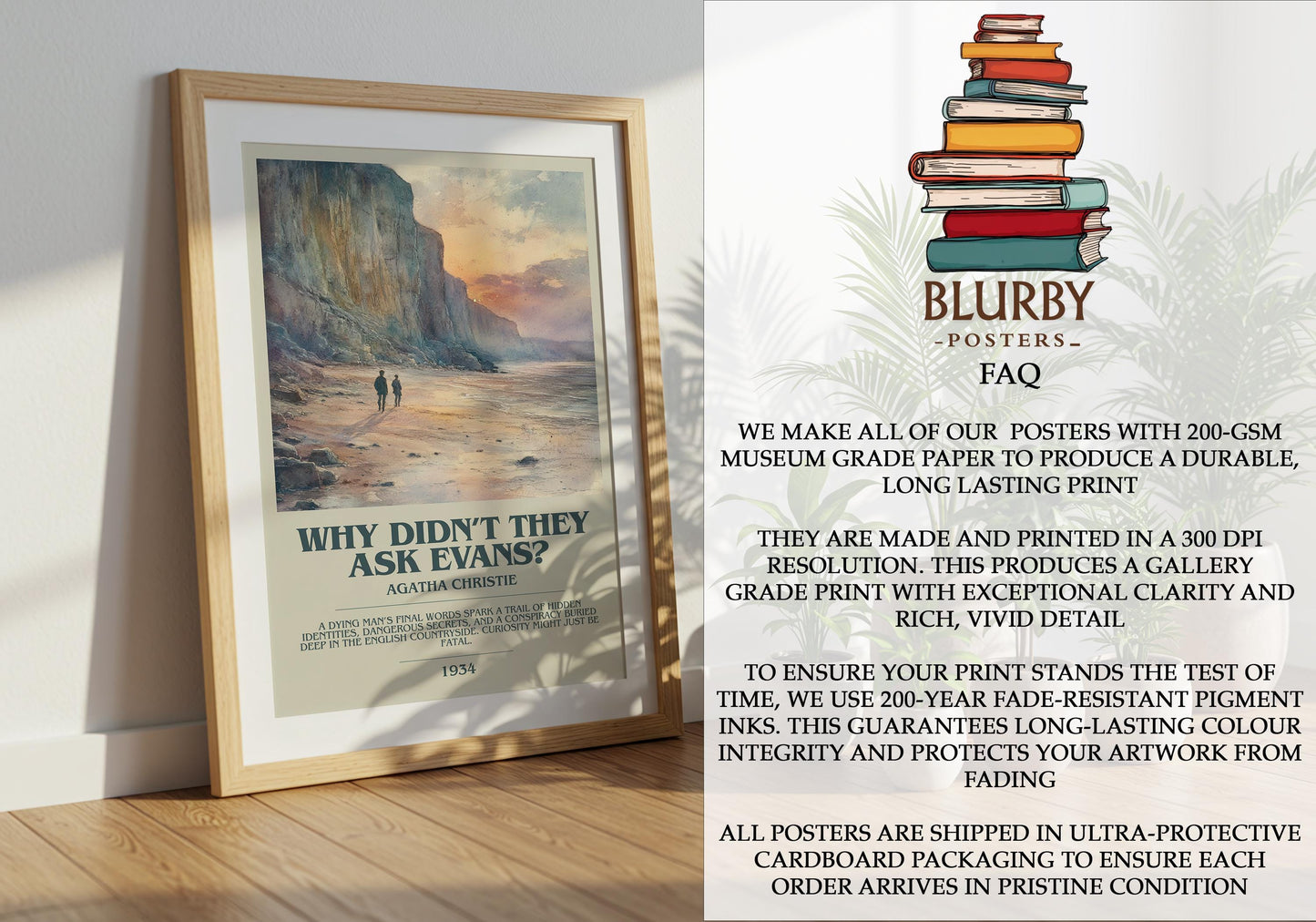 Why Didn't They Ask Evans? by Agatha Christie | Descriptive Modern Book Art | Poster