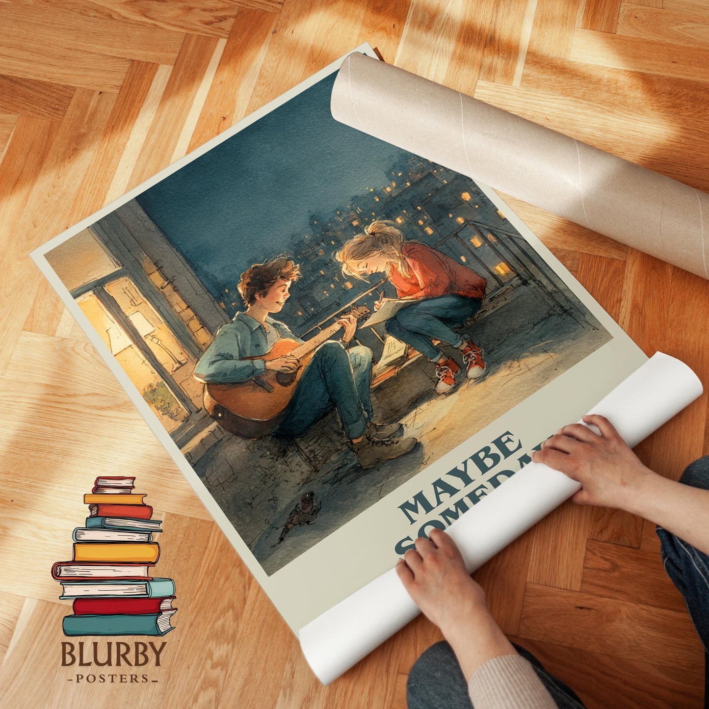 Maybe Someday book poster packaging – museum-quality print rolled in protective tube