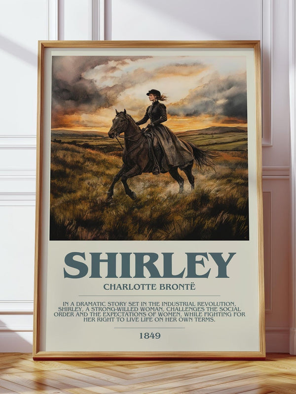 Shirley bookish poster colour and style options – Charlotte Brontë book art