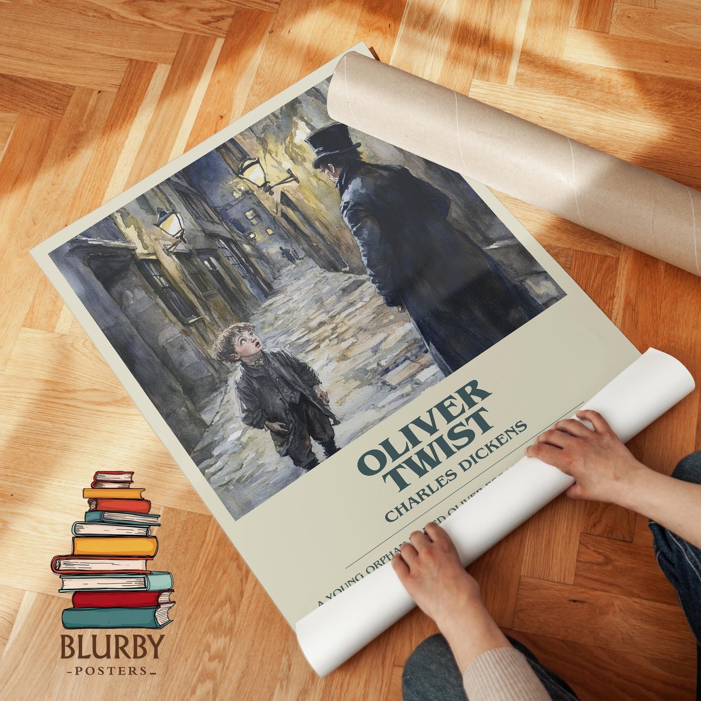 Oliver Twist bookish literary print detail – Charles Dickens book art