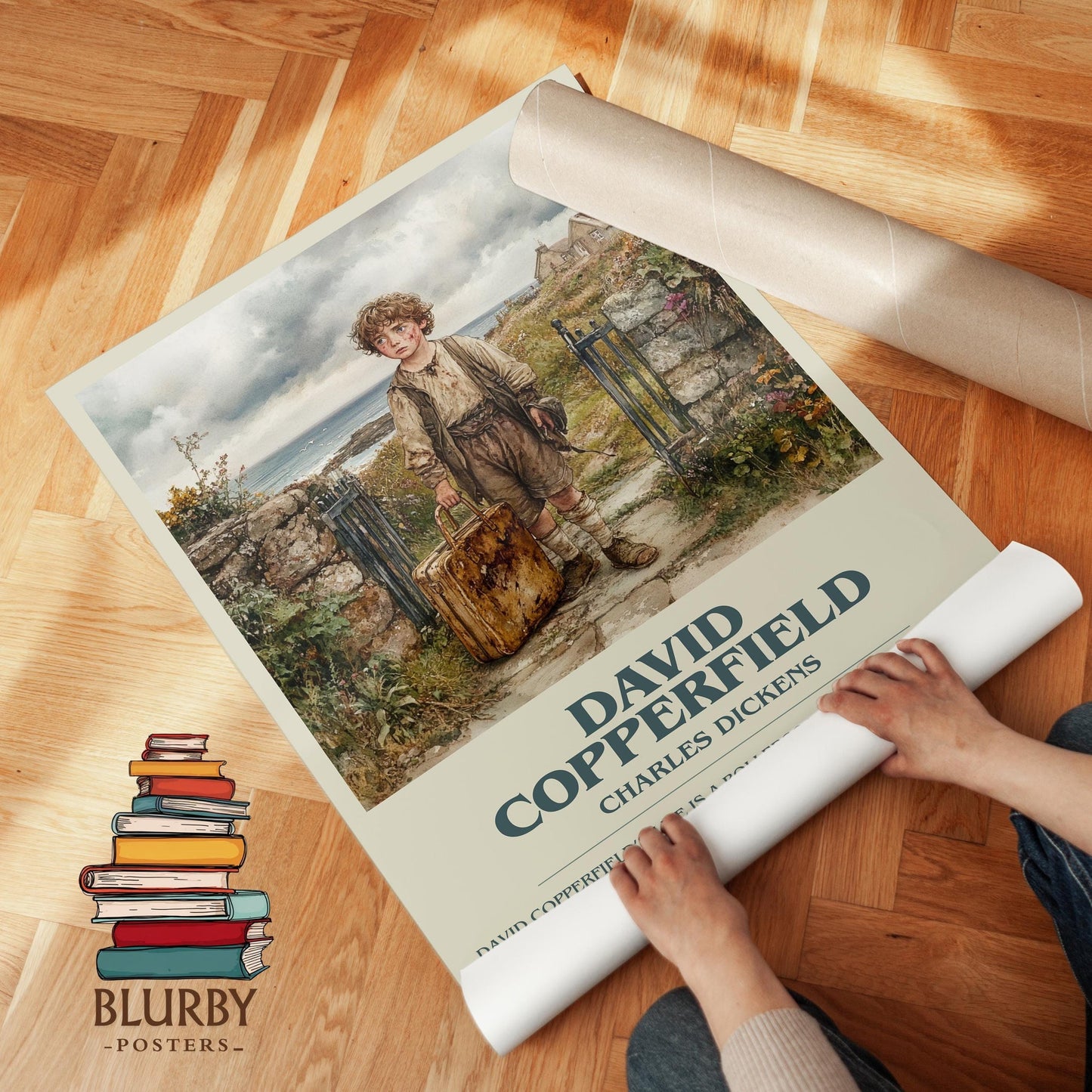 David Copperfield book poster packaging – museum-quality print rolled in protective tube