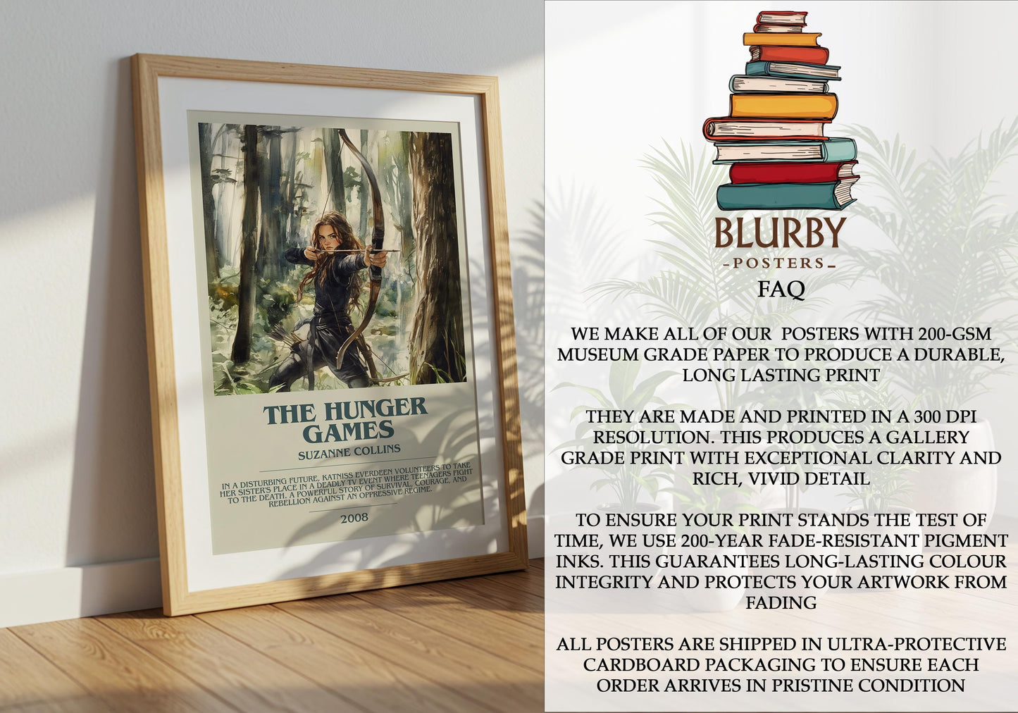 The Hunger Games by Suzanne Collins | Descriptive Modern Book Art | Poster