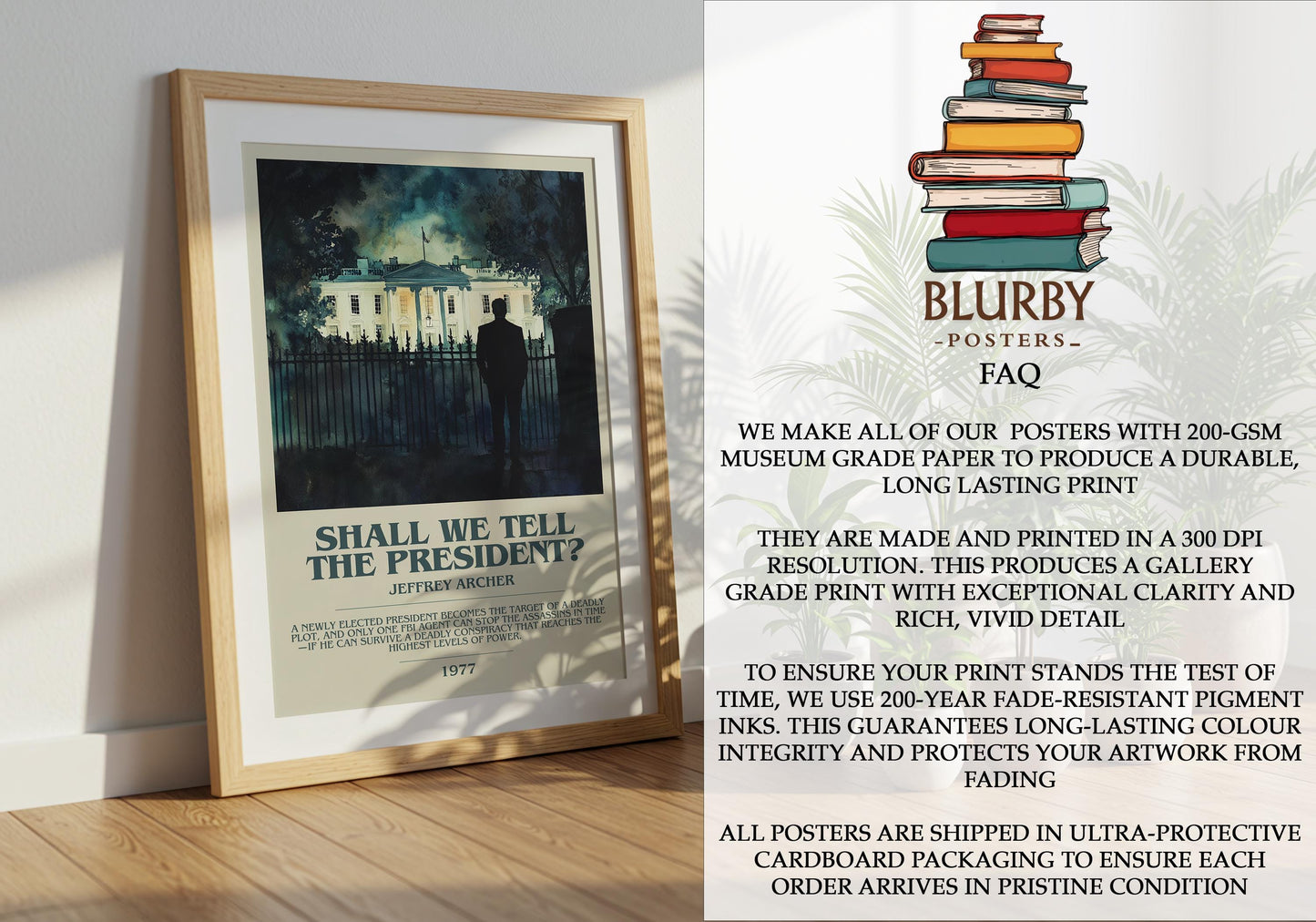 Shall We Tell The President by Jeffrey Archer | Descriptive Modern Book Art | Poster