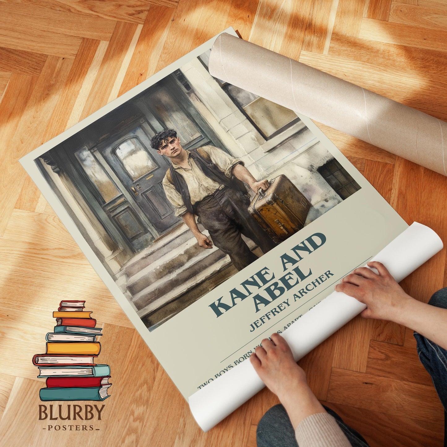 Kane and Abel book poster packaging – museum-quality print rolled in protective tube