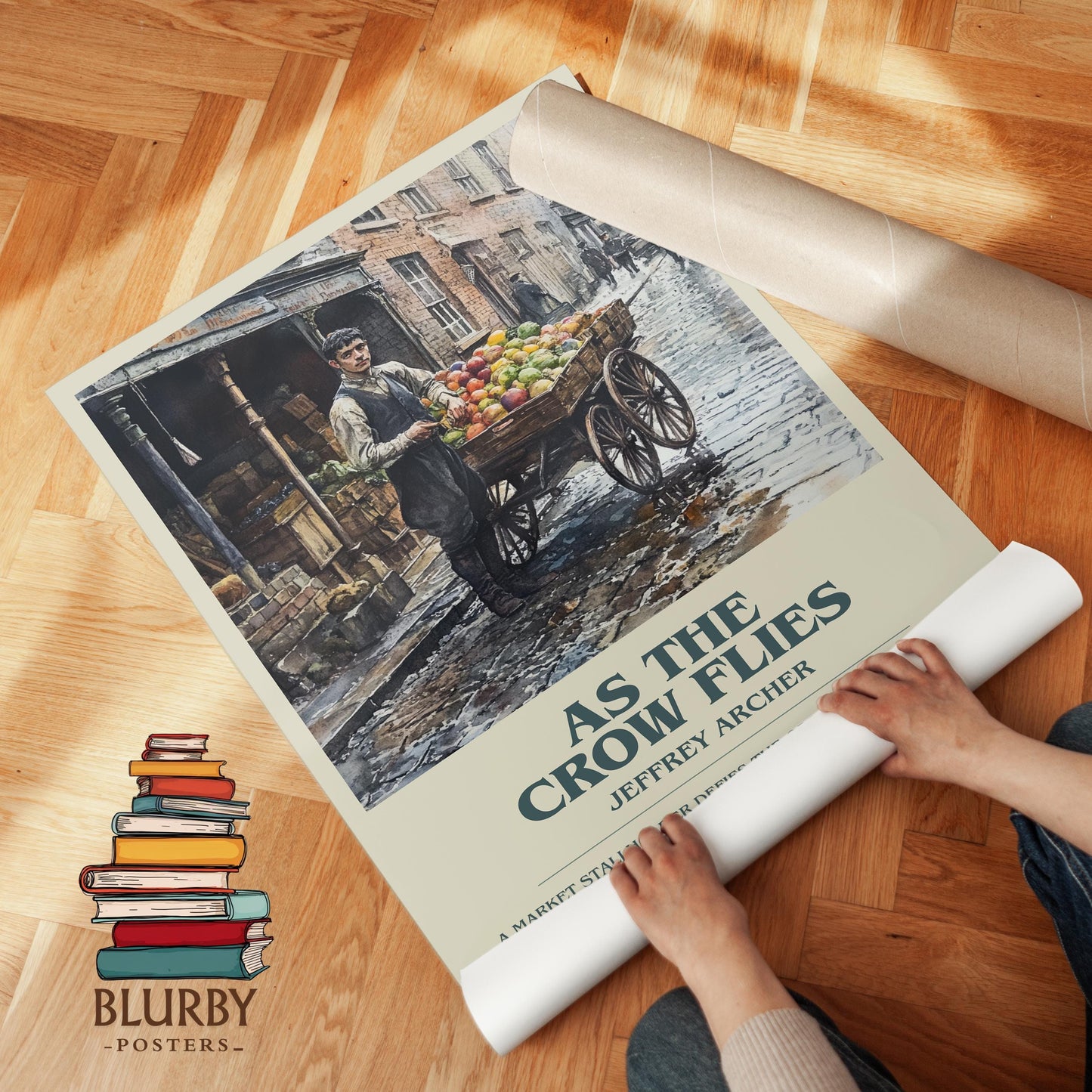 As the Crow Flies book poster packaging – museum-quality print rolled in protective tube