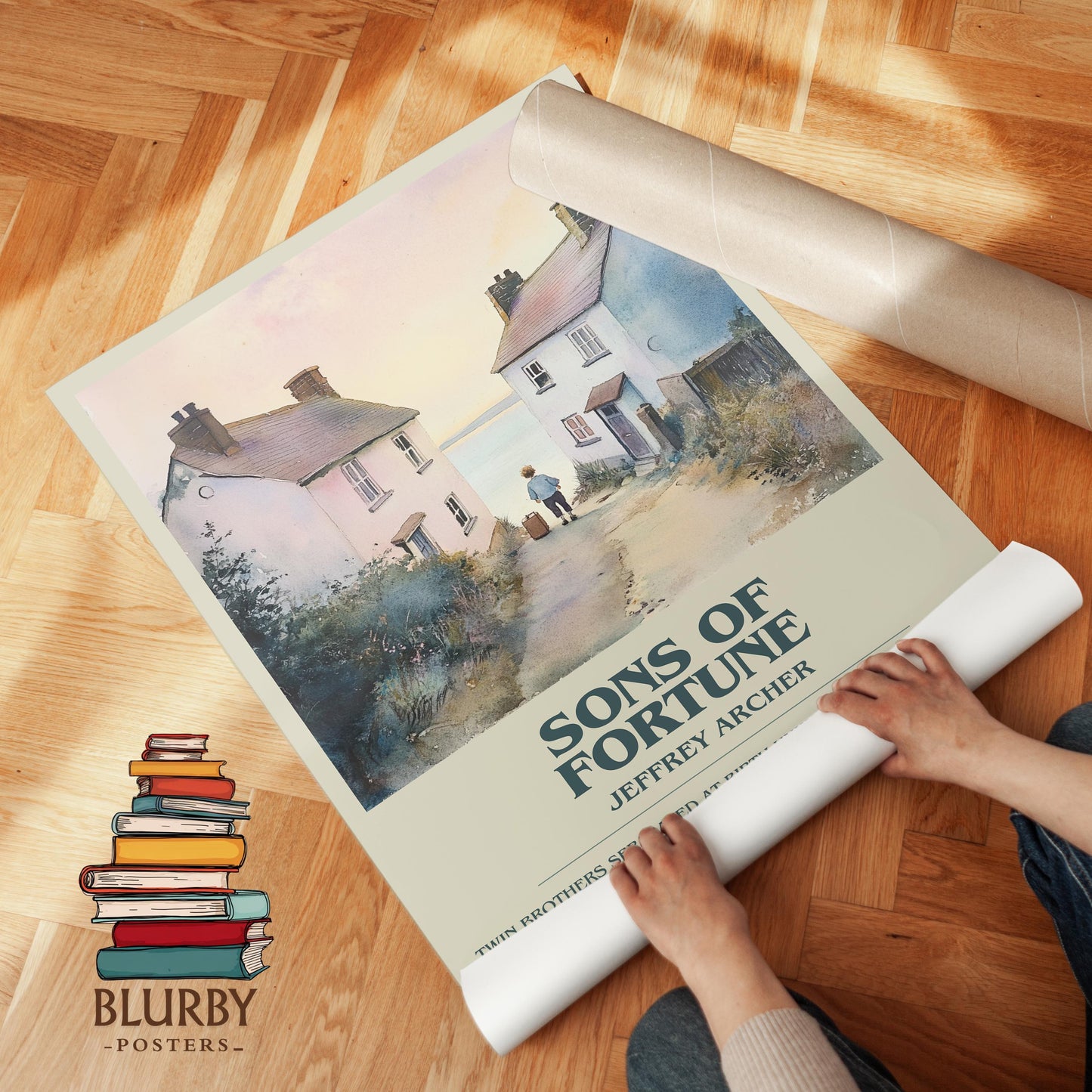 Sons of Fortune book poster packaging – museum-quality print rolled in protective tube
