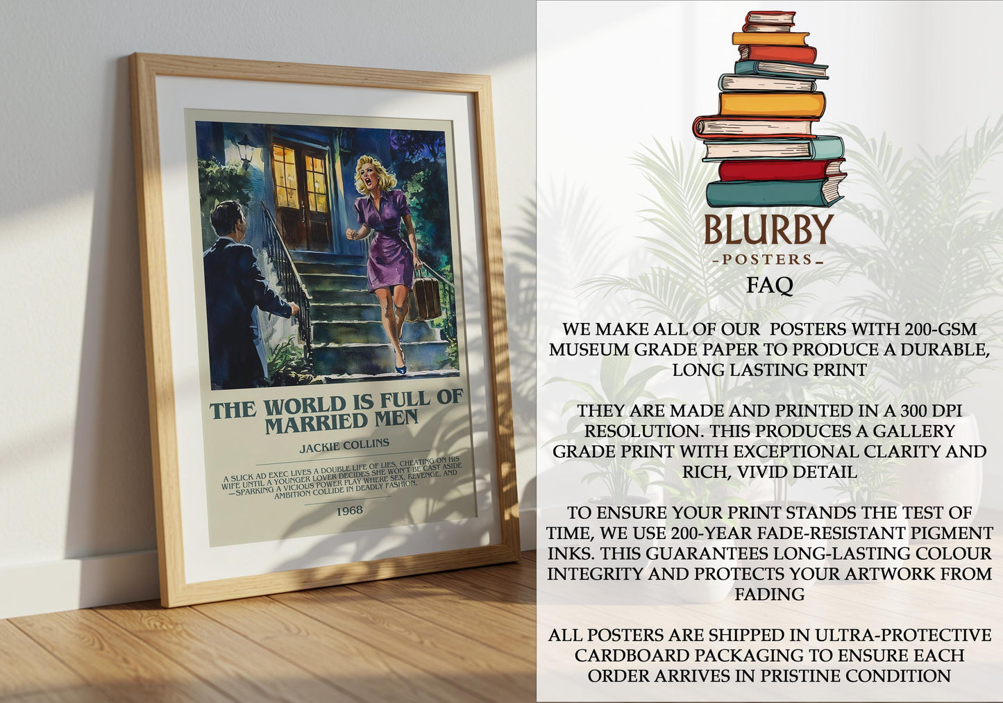 The World Is Full Of Married Men by Jackie Collins | Descriptive Modern Book Art | Poster