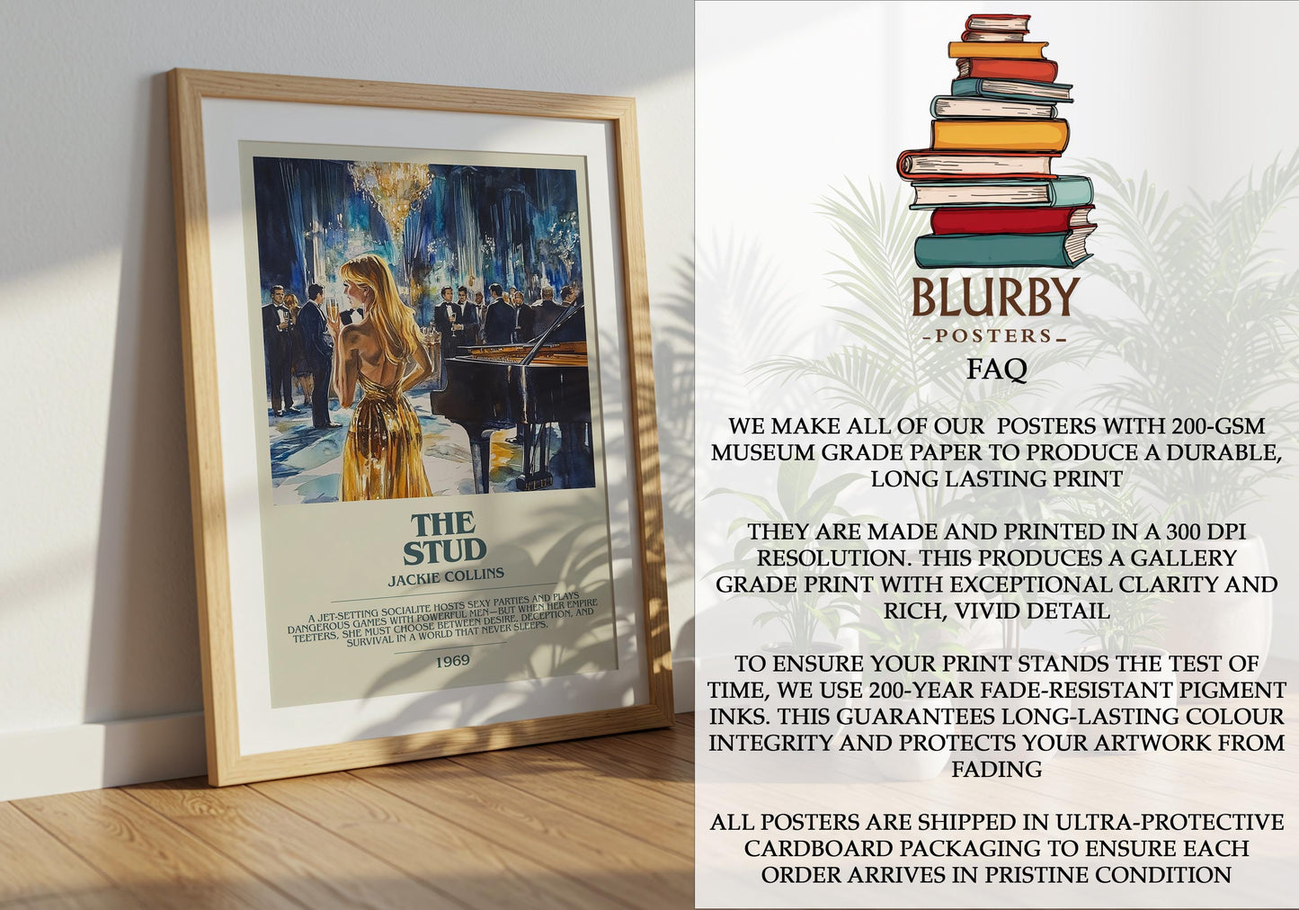 The Stud by Jackie Collins | Descriptive Modern Book Art | Poster