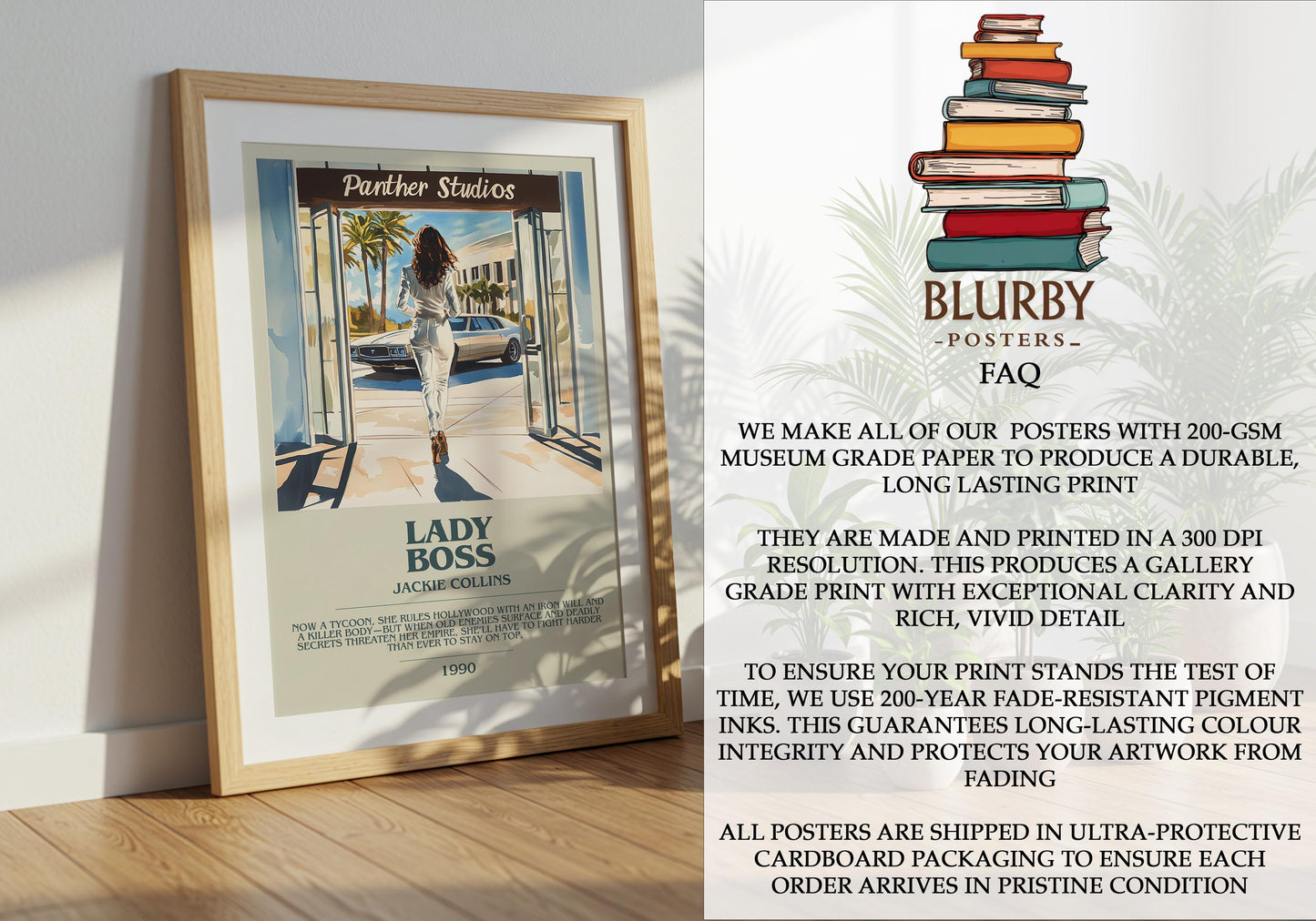 Lady Boss by Jackie Collins | Descriptive Modern Book Art | Poster