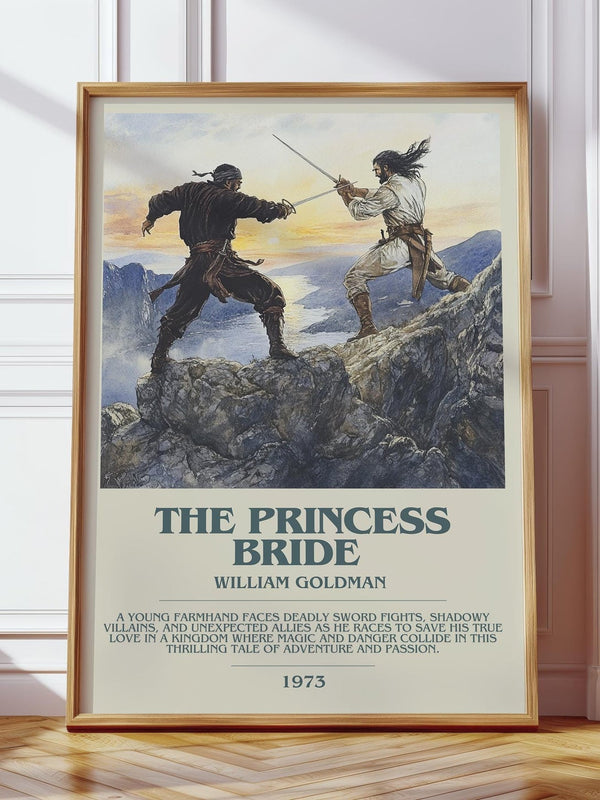 The Princess Bride bookish print in frame leaning in hallway – adventure wall art