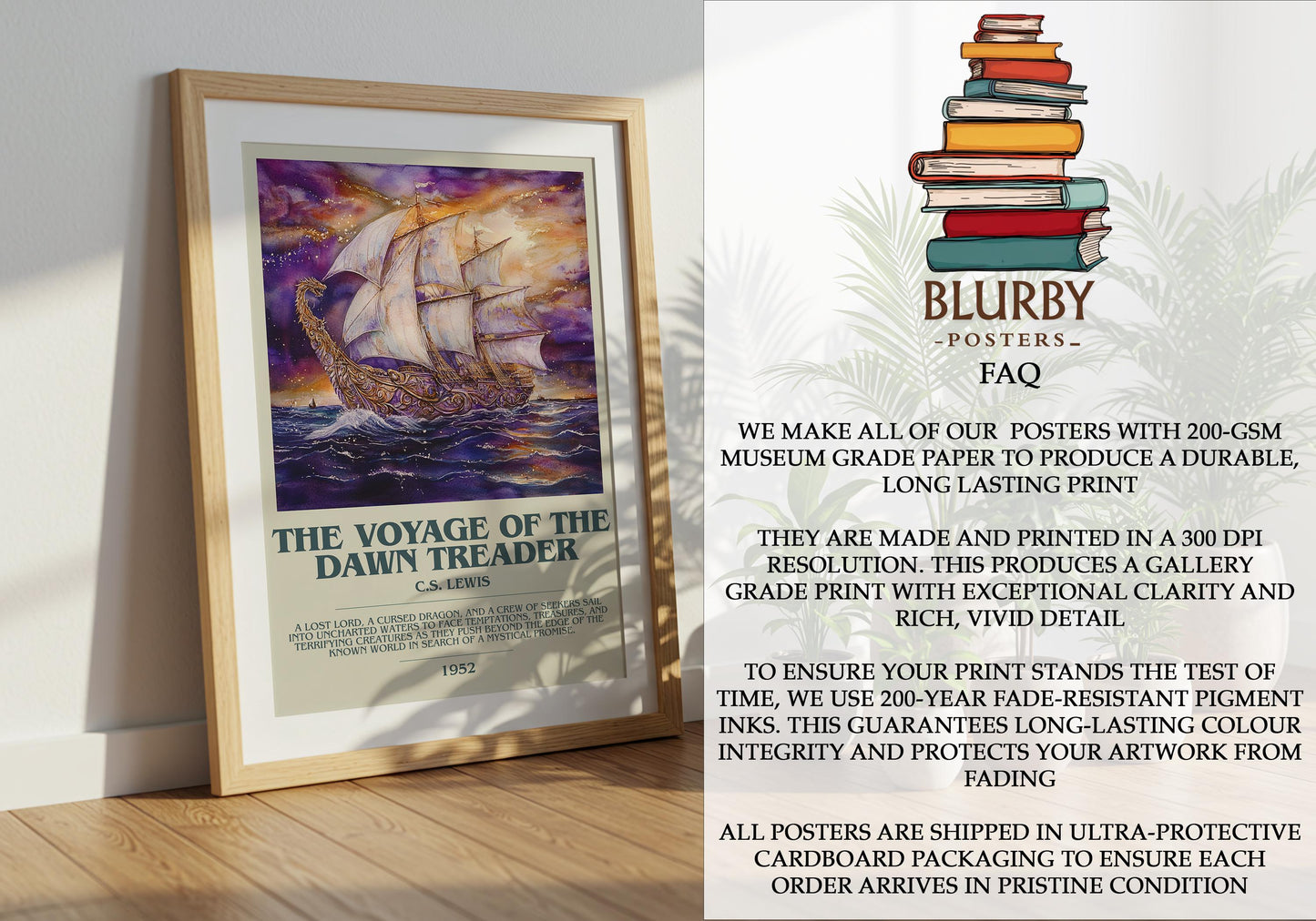 Voyage Of The Dawn Treader by C.S. Lewis | Descriptive Modern Book Art | Poster