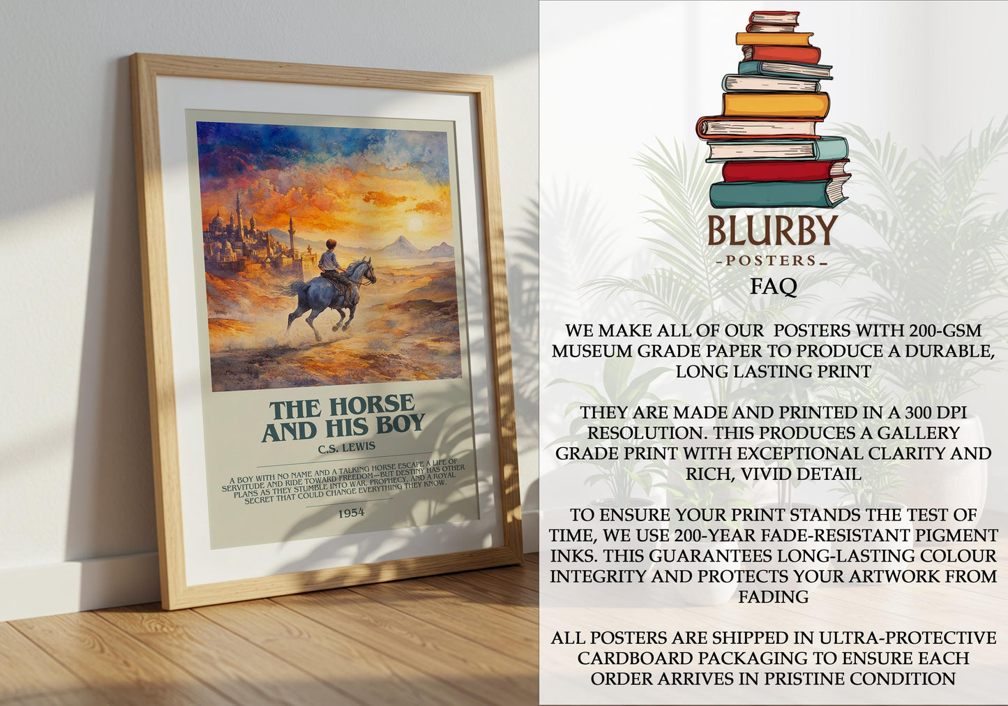 The Horse And His Boy by C.S. Lewis | Descriptive Modern Book Art | Poster