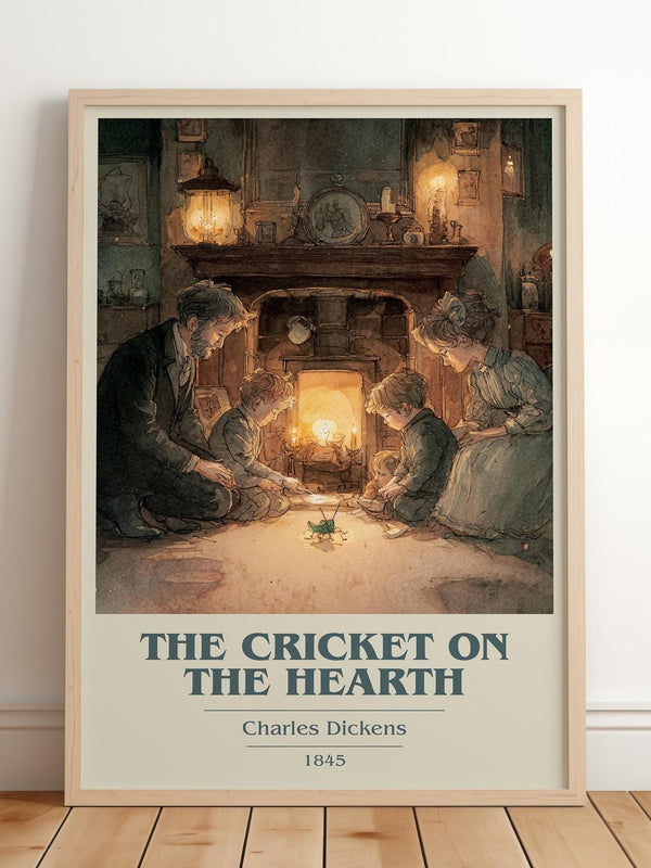 The Cricket On The Hearth book cover poster colour and style options – Charles Dickens book art