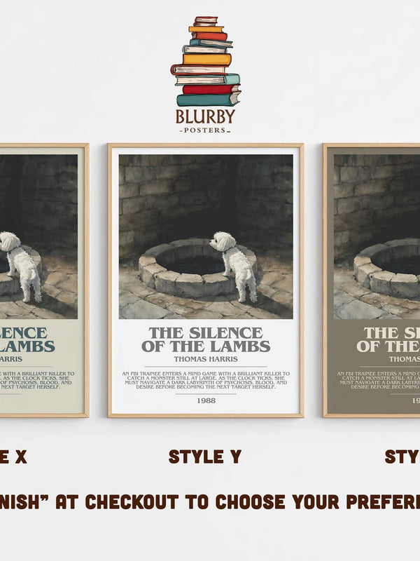The Silence of the Lambs bookish poster colour and style options – Thomas Harris book art