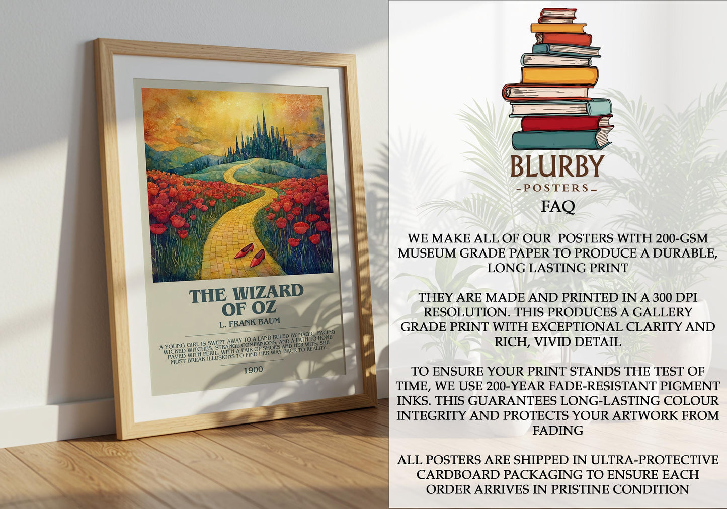 Wizard Of Oz by L. Frank Baum | Descriptive Modern Book Art | Poster