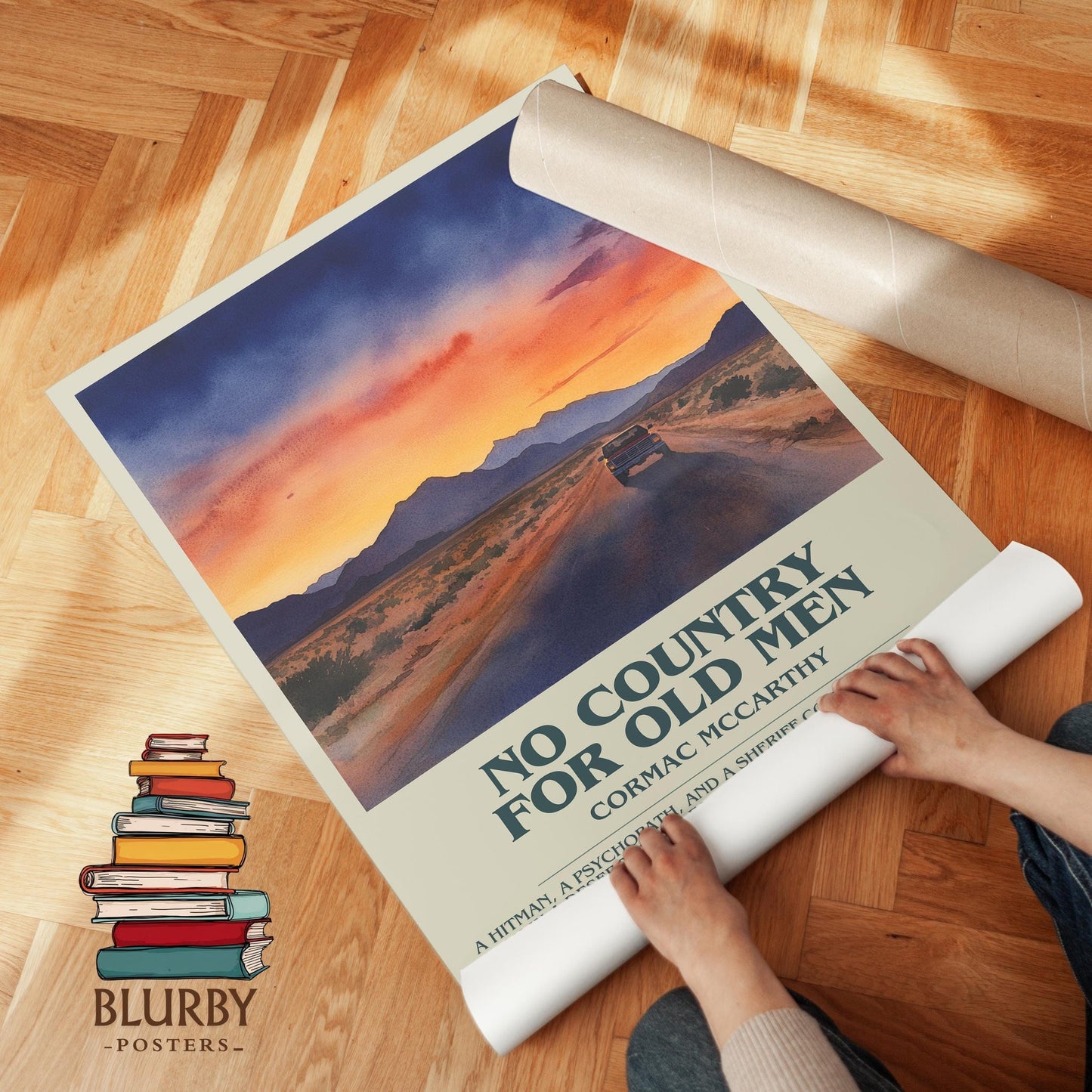 No Country For Old Men book poster packaging – museum-quality print rolled in protective tube