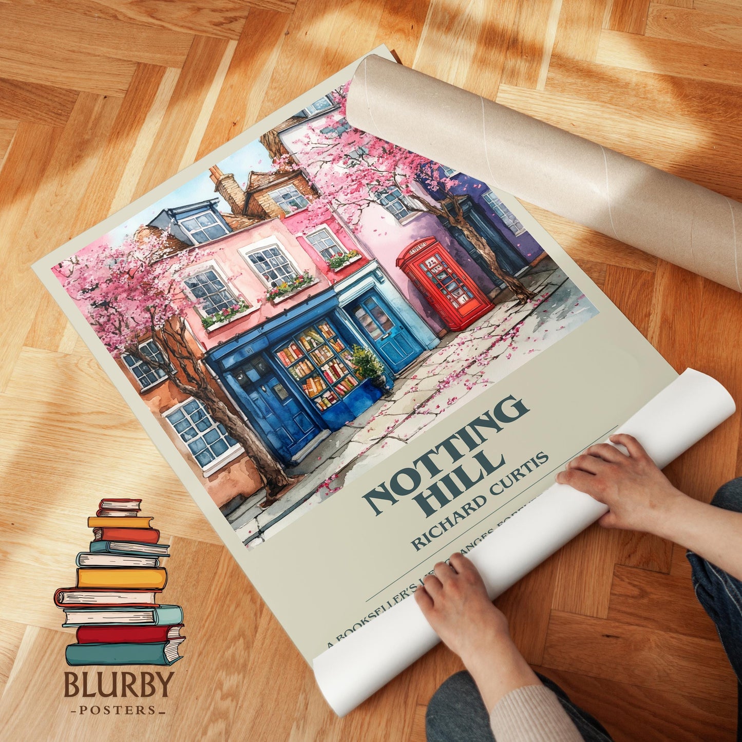 Notting Hill book poster packaging – museum-quality print rolled in protective tube