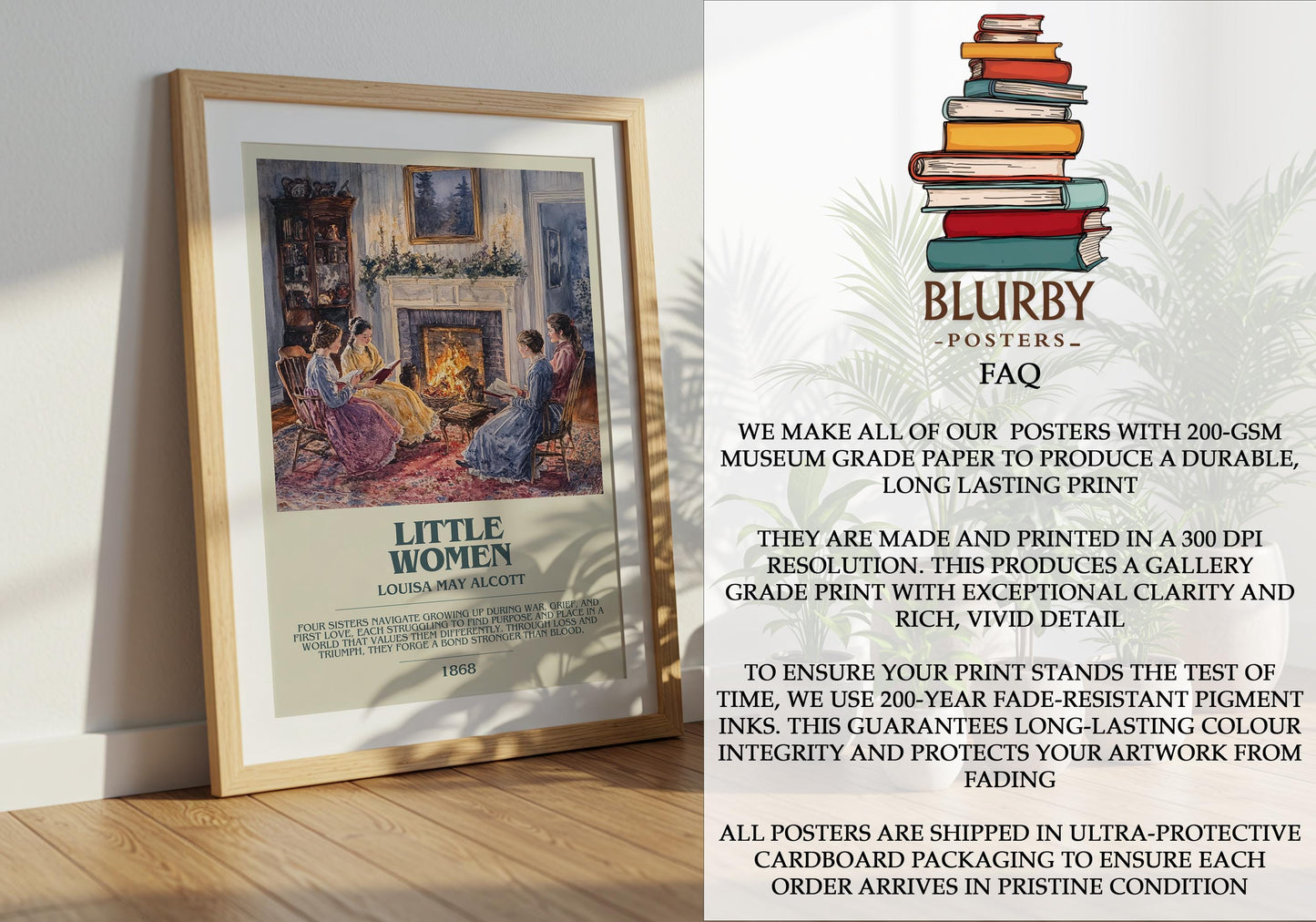 Little Women by Louisa May Alcott | Descriptive Modern Book Art | Poster