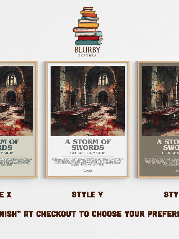 A Storm of Swords bookish poster colour and style options – George R. R. Martin book art
