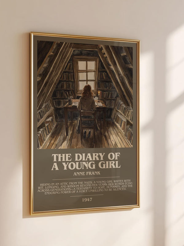The Diary Of A Young Girl bookish book poster framed on wall – memoir wall art