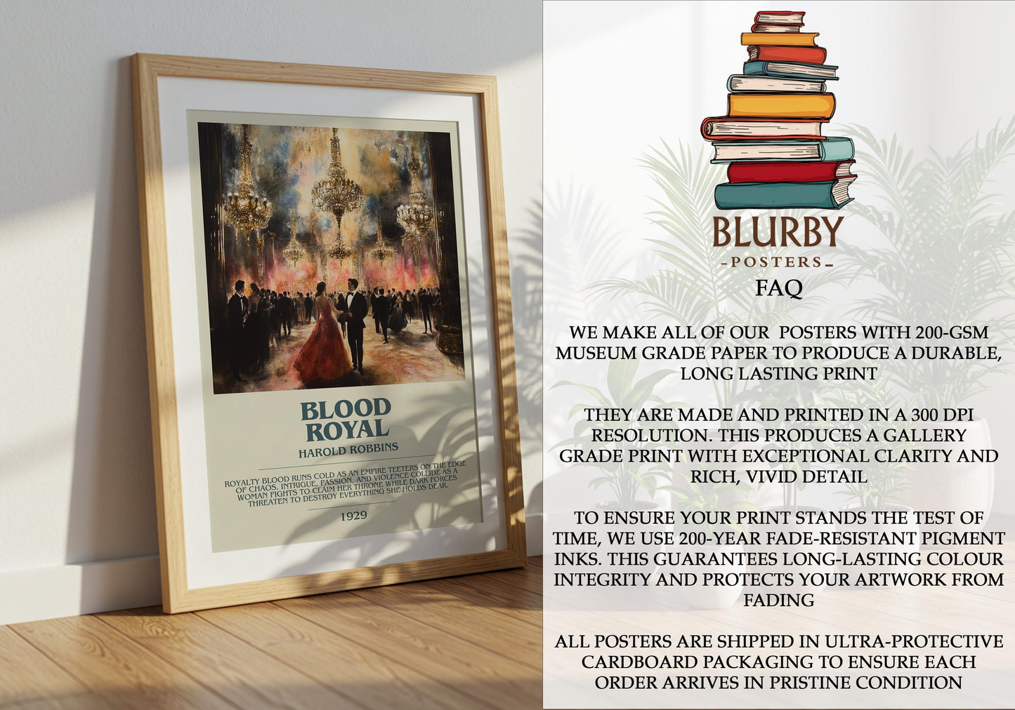 Blood Royal by Harold Robbins | Descriptive Modern Book Art | Poster