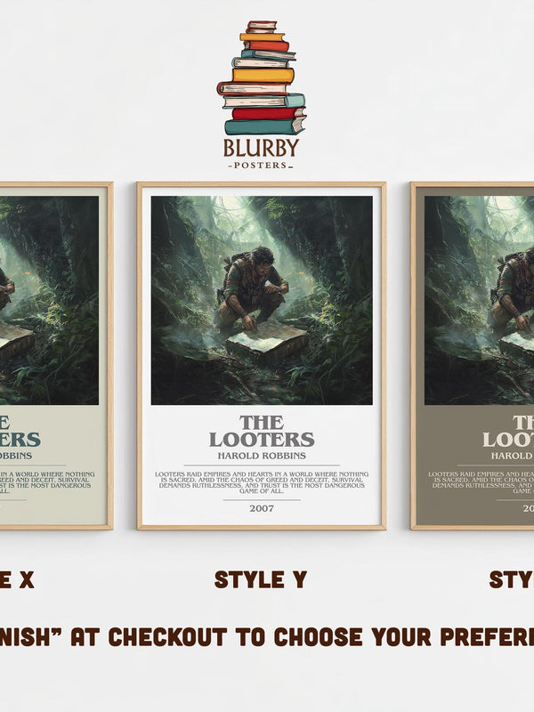The Looters bookish poster colour and style options – Harold Robbins book art