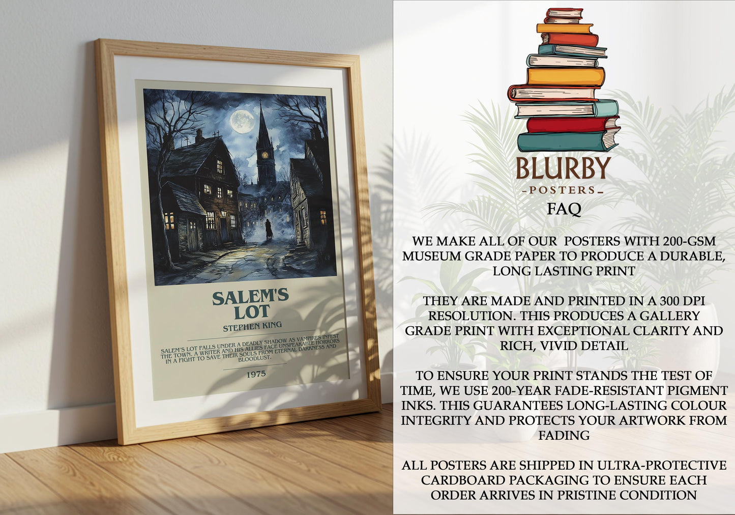 Salem's Lot by Stephen King | Descriptive Modern Book Art | Poster