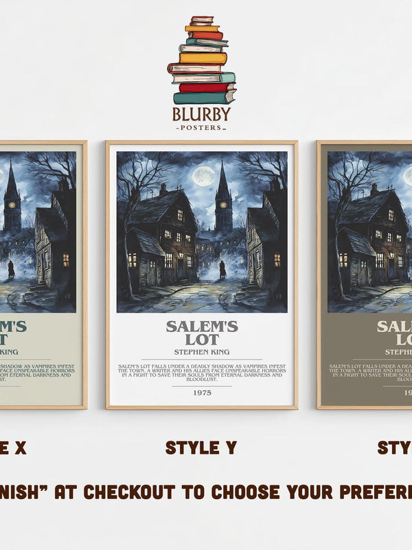 Salem's Lot bookish poster colour and style options – Stephen King book art