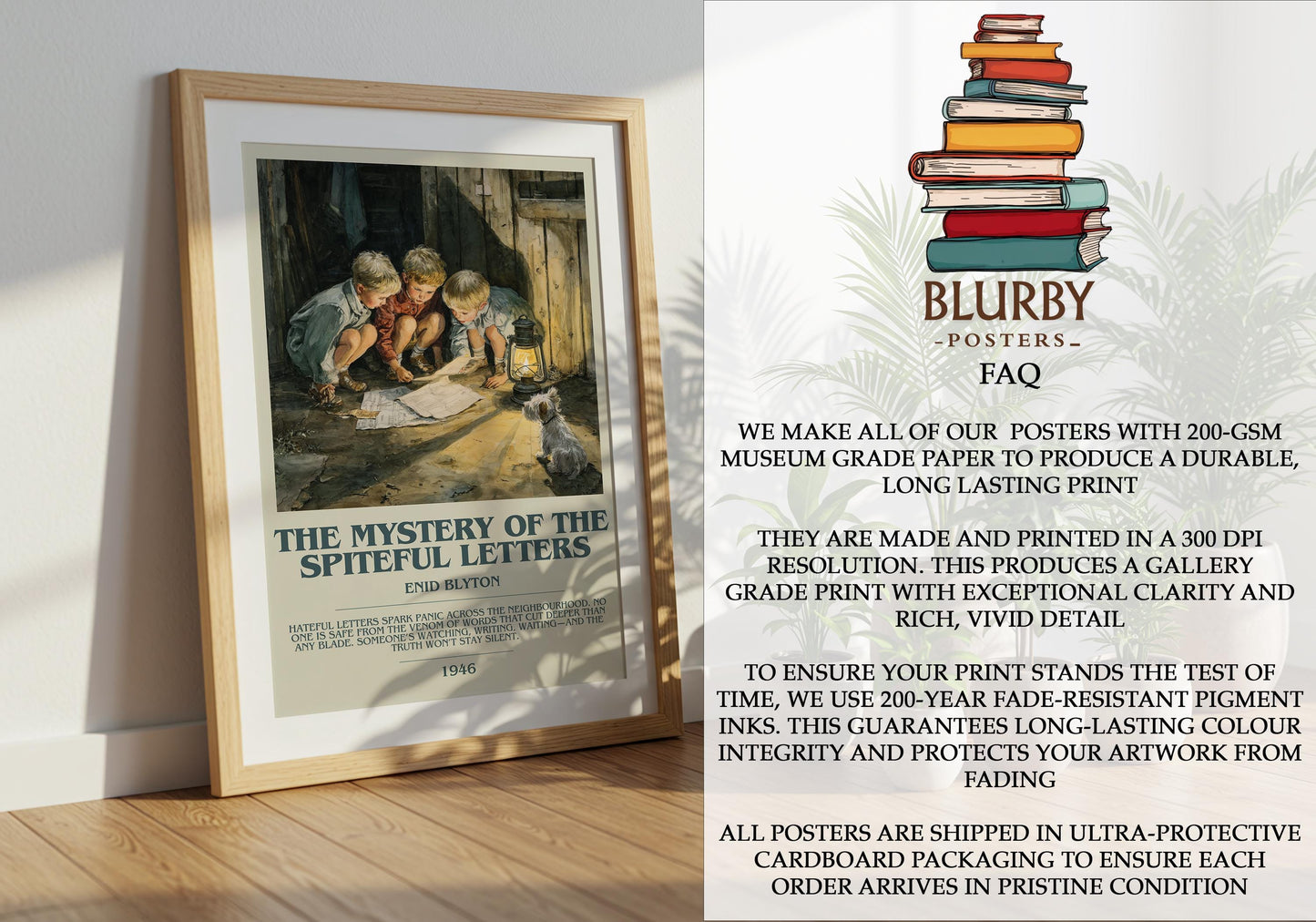 The Mystery Of The Spiteful Letters by Enid Blyton | Descriptive Modern Book Art | Poster