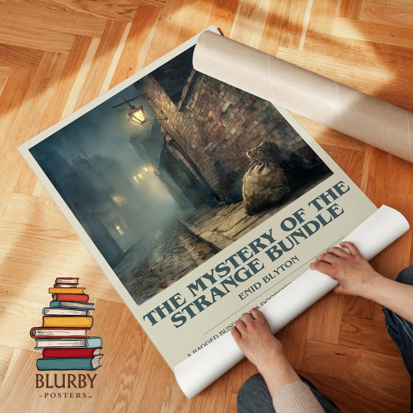 The Mystery of the Strange Bundle book poster packaging – museum-quality print rolled in protective tube